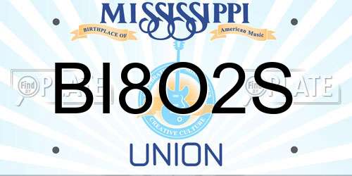 BI8O2S Mississippi License Plate