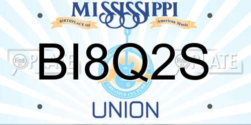 BI8Q2S Mississippi License Plate