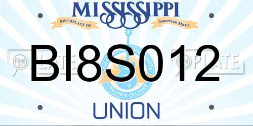 BI8S012 Mississippi License Plate