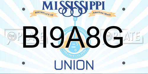 BI9A8G Mississippi License Plate