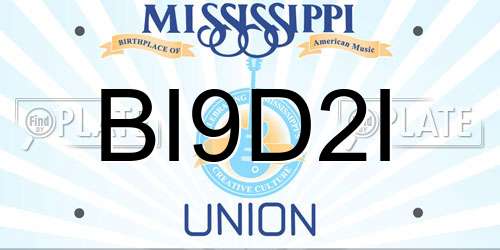 BI9D2I Mississippi License Plate
