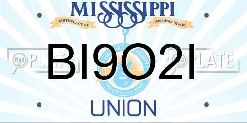 BI9O2I Mississippi License Plate