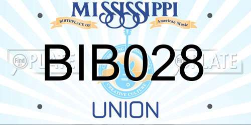 BIB028 Mississippi License Plate