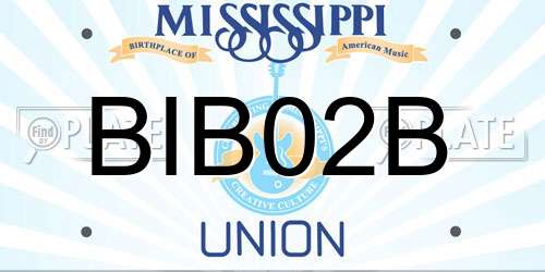 BIB02B Mississippi License Plate