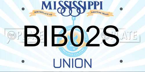 BIB02S Mississippi License Plate
