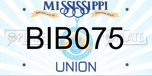 BIB075 Mississippi License Plate