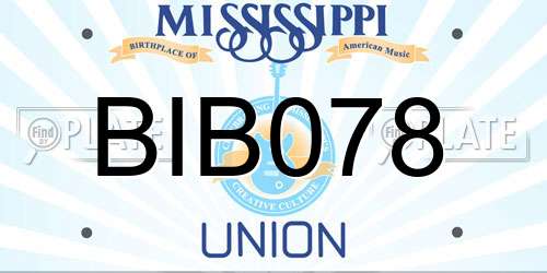 BIB078 Mississippi License Plate