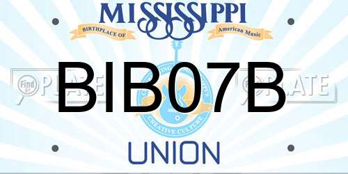 BIB07B Mississippi License Plate