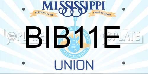 BIB11E Mississippi License Plate