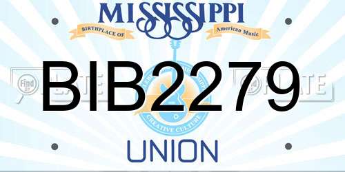 BIB2279 Mississippi License Plate