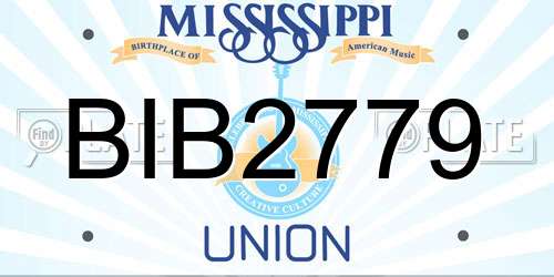 BIB2779 Mississippi License Plate