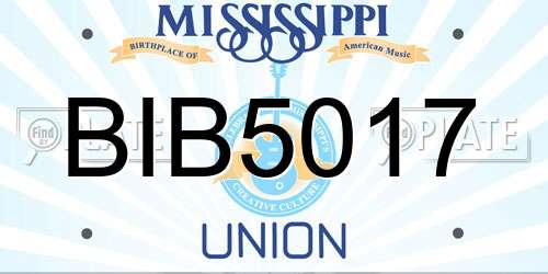 BIB5017 Mississippi License Plate