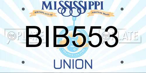 BIB553 Mississippi License Plate