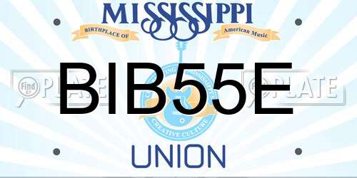 BIB55E Mississippi License Plate