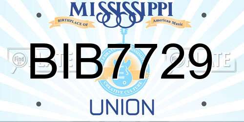 BIB7729 Mississippi License Plate