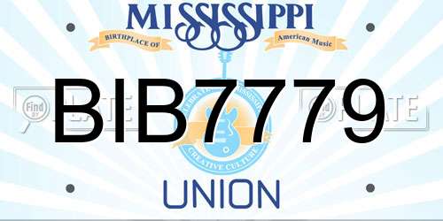 BIB7779 Mississippi License Plate