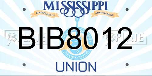 BIB8012 Mississippi License Plate