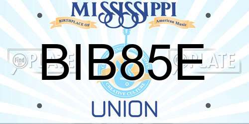 BIB85E Mississippi License Plate