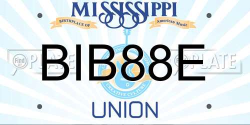 BIB88E Mississippi License Plate