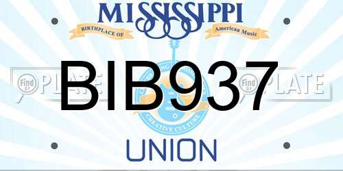 BIB937 Mississippi License Plate