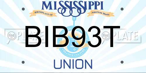 BIB93T Mississippi License Plate