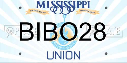 BIBO28 Mississippi License Plate