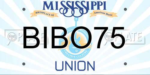 BIBO75 Mississippi License Plate