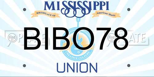 BIBO78 Mississippi License Plate