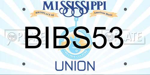 BIBS53 Mississippi License Plate