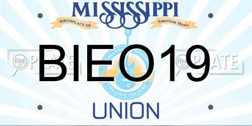 BIEO19 Mississippi License Plate