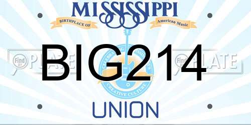 BIG214 Mississippi License Plate
