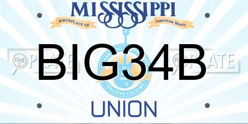 BIG34B Mississippi License Plate