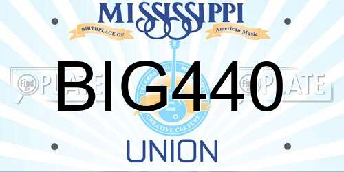 BIG440 Mississippi License Plate