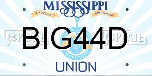 BIG44D Mississippi License Plate