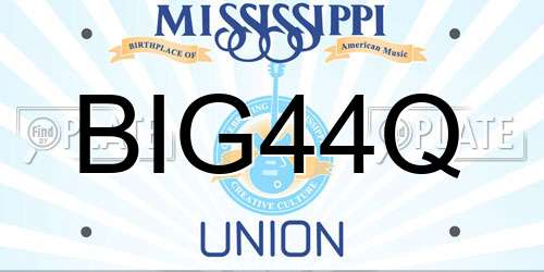 BIG44Q Mississippi License Plate