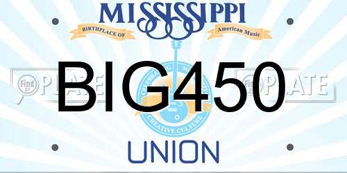 BIG450 Mississippi License Plate