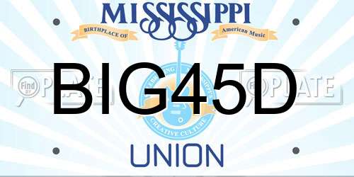BIG45D Mississippi License Plate