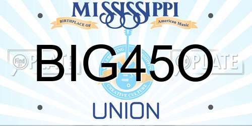 BIG45O Mississippi License Plate