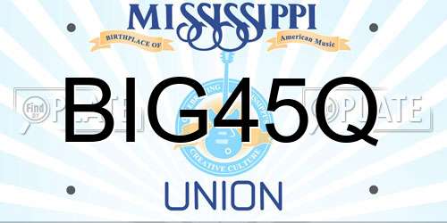 BIG45Q Mississippi License Plate