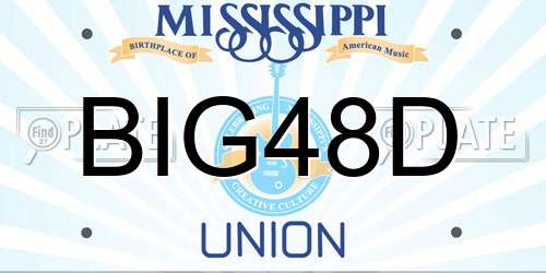 BIG48D Mississippi License Plate