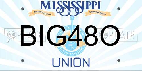 BIG48O Mississippi License Plate