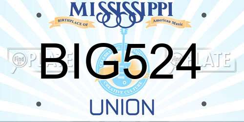 BIG524 Mississippi License Plate