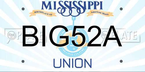 BIG52A Mississippi License Plate