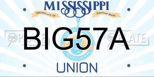 BIG57A Mississippi License Plate