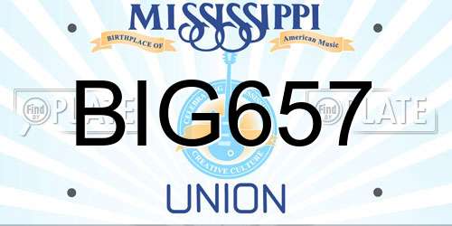BIG657 Mississippi License Plate