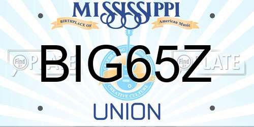 BIG65Z Mississippi License Plate