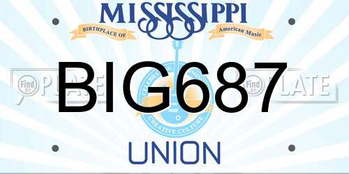 BIG687 Mississippi License Plate