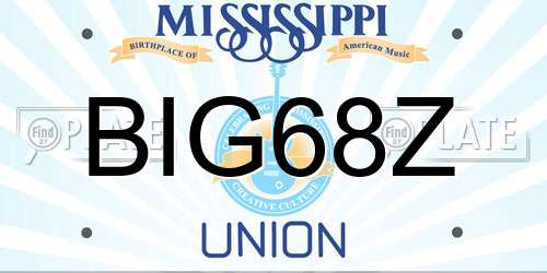 BIG68Z Mississippi License Plate