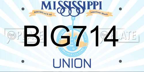 BIG714 Mississippi License Plate