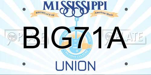 BIG71A Mississippi License Plate
